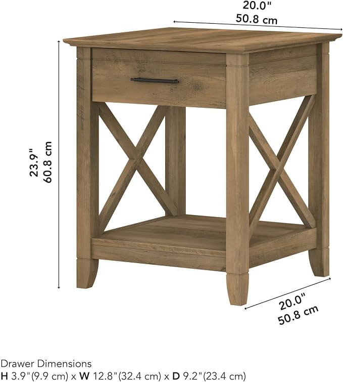 Bush Home End Table with Drawer, Nightstand with Storage, Living Room and - Image 3