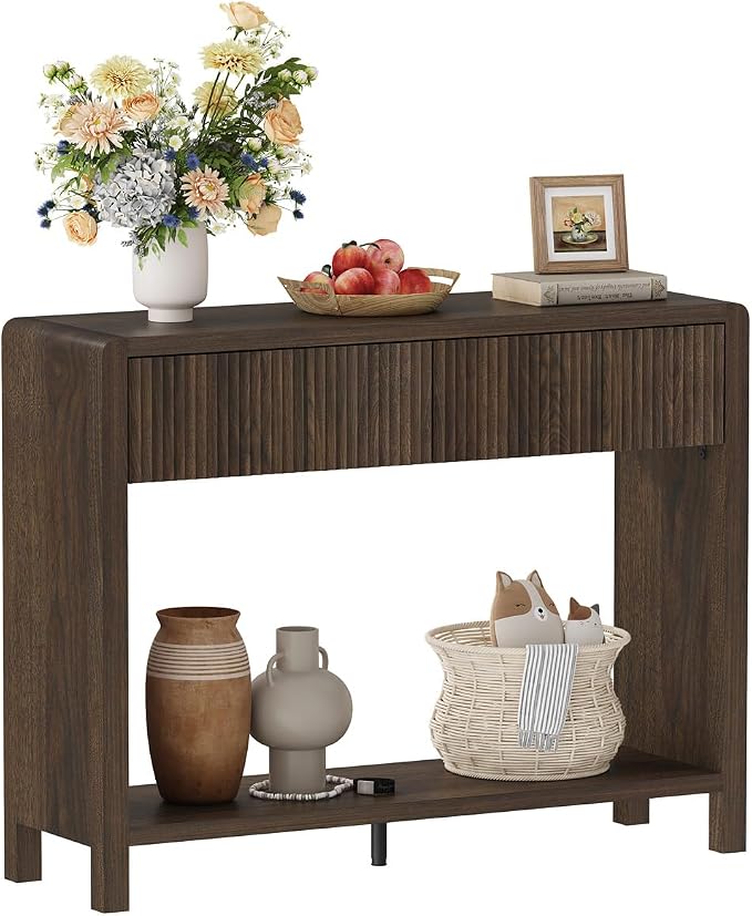 FATORRI Console Entryway Table, Narrow Wooden Sofa Table by FATORRI