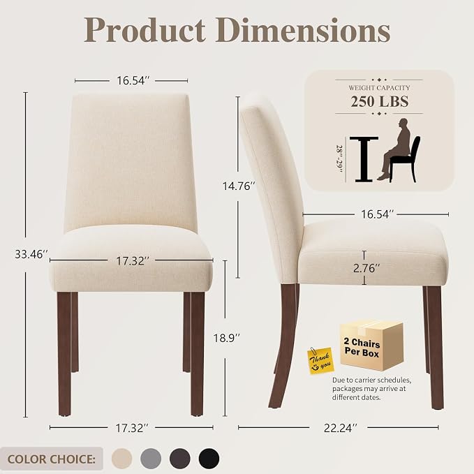 Dining Chairs Set of 6, Modern Dining Room Chairs - Image 2