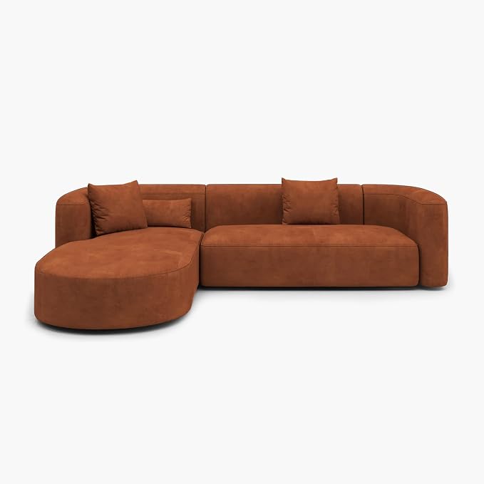 Acanva Luxury Modern Tight Curved Back Velvet Sofa, Minimalist Style Comfy Couch - Image 7
