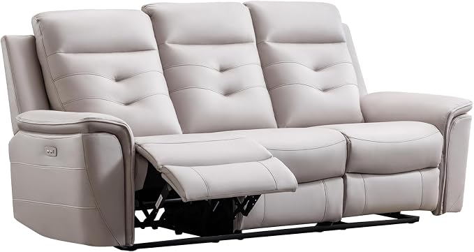 ANJ Power Oversized Reclining Sofa Couch, Breathable Faux Leather 3-Seater - Image 8