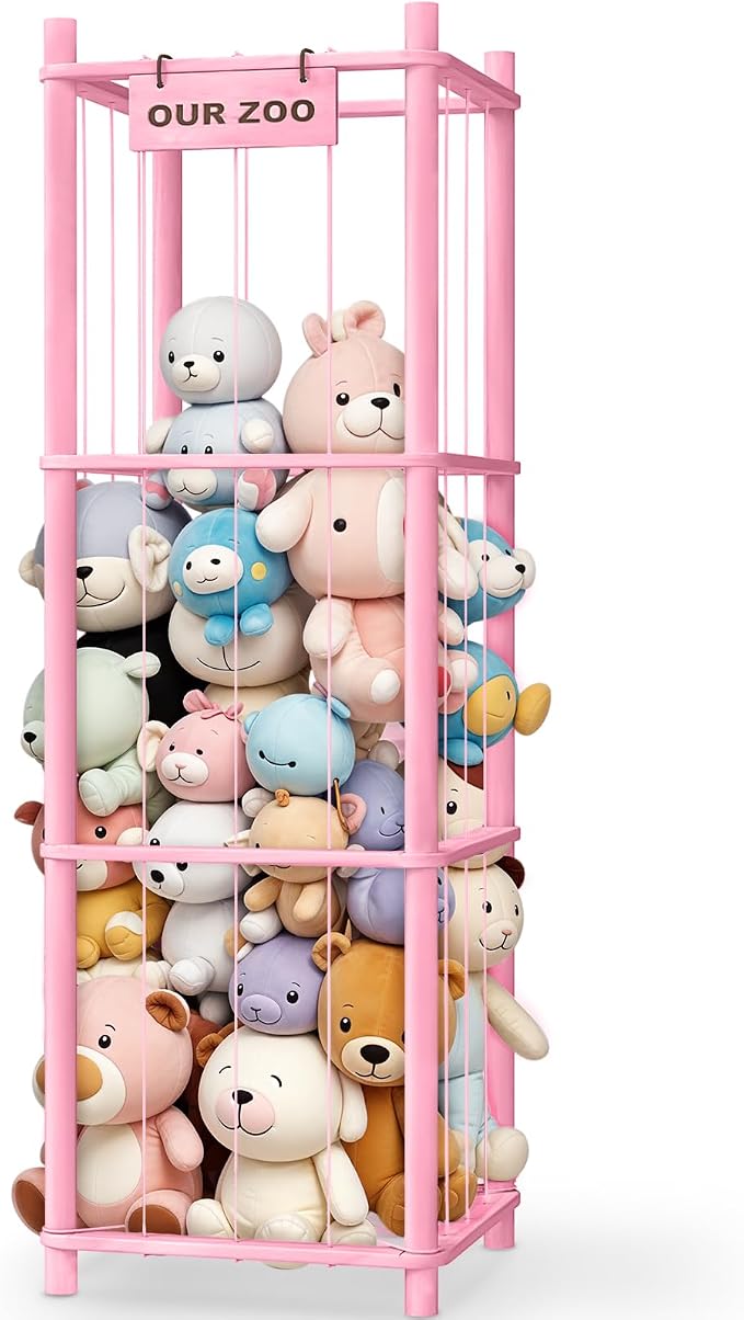 Woodure Stuffed Animal Storage & Organizer, Wooden Cute Zoo Toy Holder by CraftingNatureandComforts