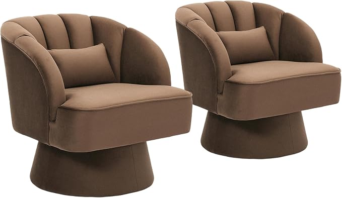 Garvee Ultra-Plush Swivel Accent Chair, 360° Barrel Lounge Chair - Image 7