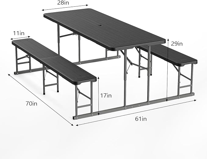 VINGLI Folding Picnic Table and Bench Set - Image 6