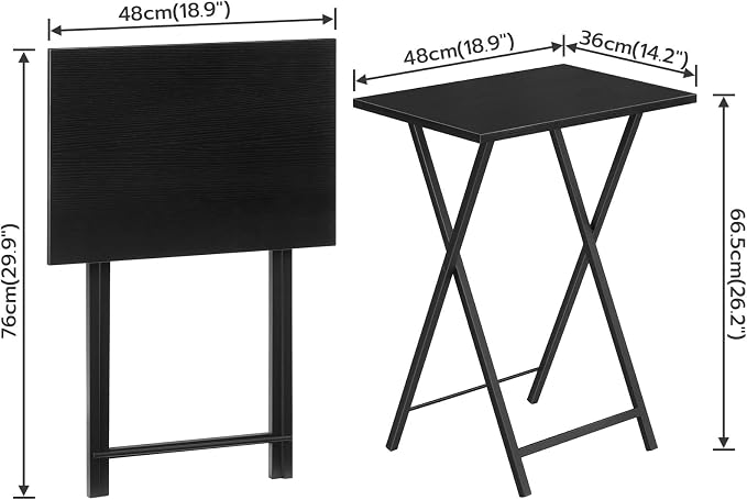 HOOBRO Folding TV Tray Tables, Industrial Snack Desk - Image 3