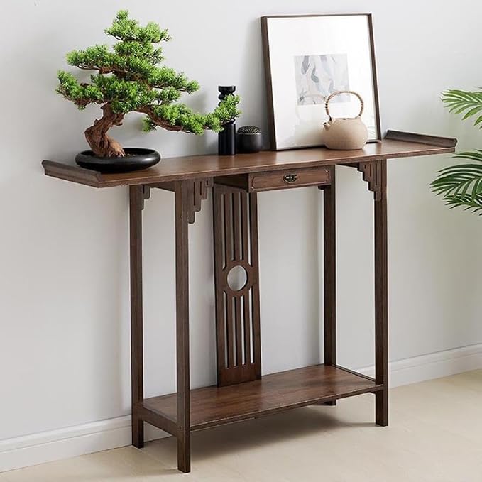 Japanese Style Console Table, Bamboo Accent Table - Image 3