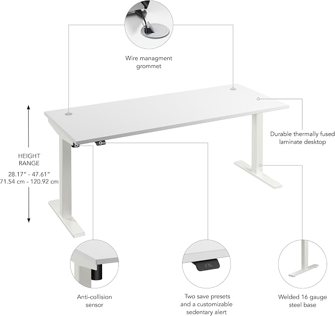 Bush Business Furniture 72-inch Electric Height Adjustable Standing Desk - Image 7