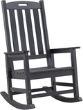 Psilvam Oversized Outdoor Rocking Chair, HDPE Porch Rocker Chairs by PsilvamGardenFurniture