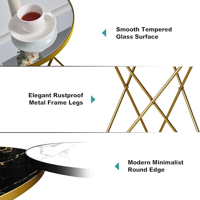 HLR Modern Round Side Table, End Table - Image 3