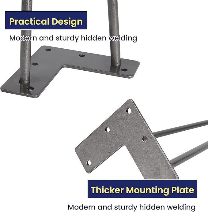 SMARTSTANDARD 6 Inch Heavy Duty Hairpin Furniture Legs, Metal Home DIY Projects - Image 4