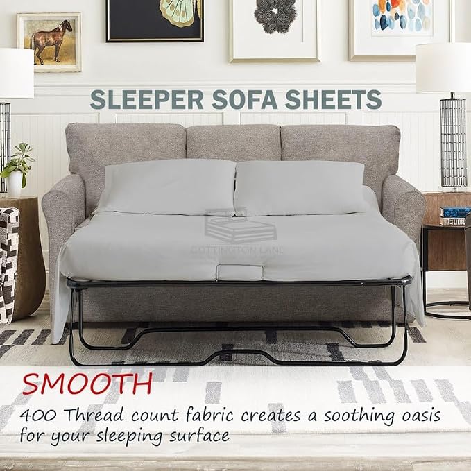 Cottington Lane Sleeper Sofa Sheets Queen Size, 4 Piece Premium Quality 100% - Image 2