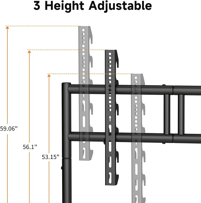 XINLEI Easel Rolling TV Stand for 32-80 Inch TV up to 121lbs, Mobile Portable - Image 5
