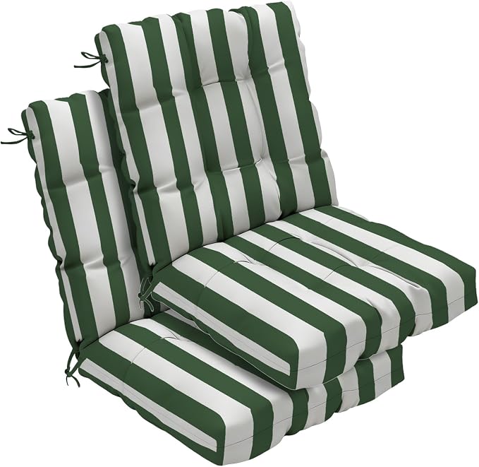 Outdoor Chair Cushions Set of 2, High Back Soft Seat Pad, Indoor Outside Use by zanwuhwyd