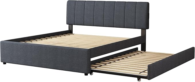 Queen Size Upholstered Platform Bed - Image 6