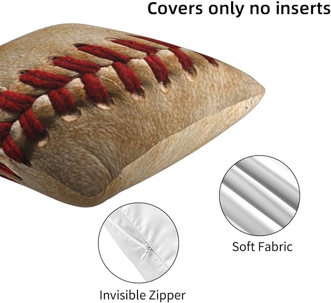 Baseball with American Flag Pillow Covers 18x18 Set of 2, Vintage Baseball - Image 3