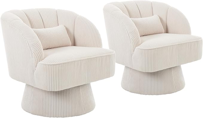 Garvee Ultra-Plush Swivel Accent Chair, 360° Barrel Lounge Chair by Garvee