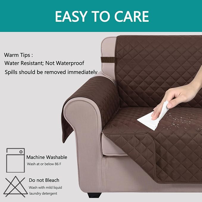 U-NICE HOME Reversible Oversized Chair Covers Quilted Water Repellent Pet - Image 4