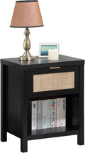 SICOTAS Rattan Nightstand, Farmhouse Night Stands by SICOTAS