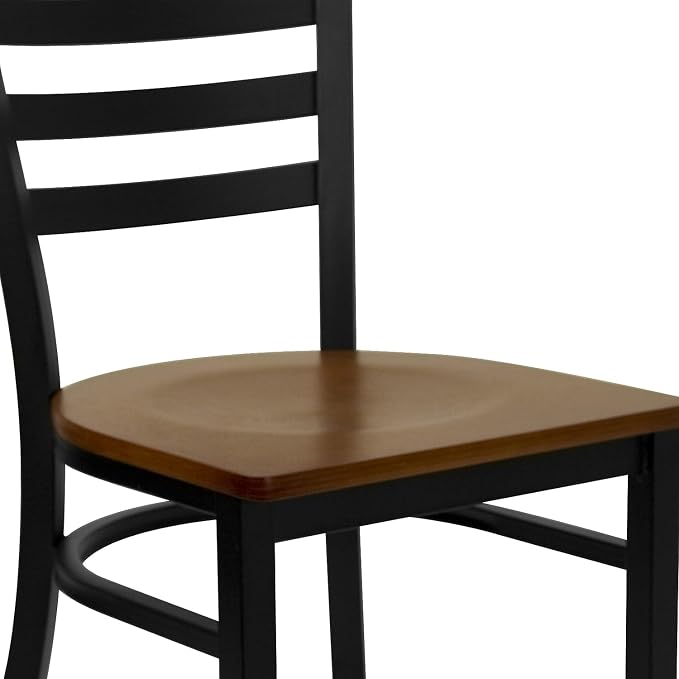 Flash Furniture HERCULES Series Black Ladder Back Metal Restaurant Chair - Image 6