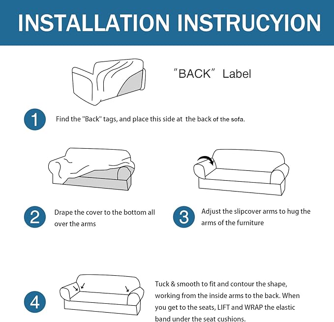 Sofa Slipcover with 2 Pillow Cover - Image 4