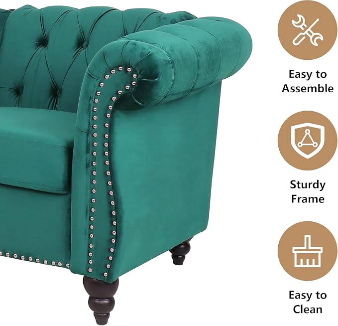 Mid-Century Sofa Chair, Velvet Accent Chair - Image 5