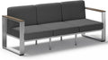 Outdoor Aluminum 3-Seat Sofa, Modern Patio Patio Furniture by ComfCove