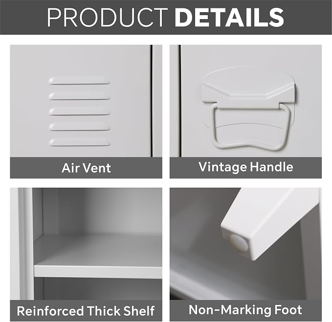 MIOCASA TV Stand 3 Door Metal Storage Locker Cabinet - Image 4