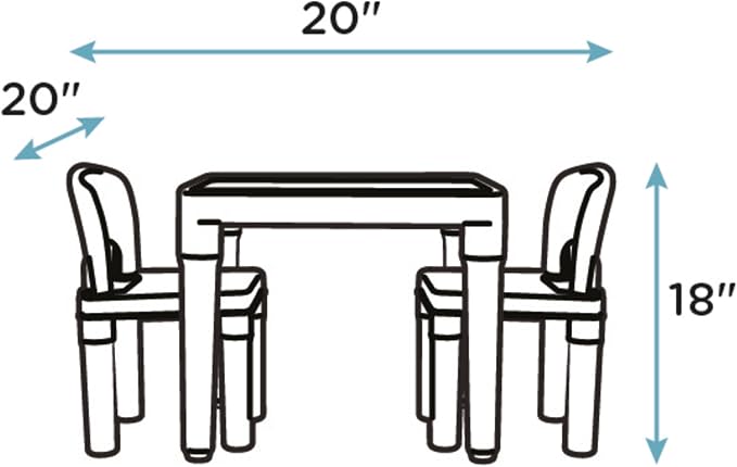 Humble Crew Kids Plastic Table and Chair Set, Toddler Activity Table - Image 6