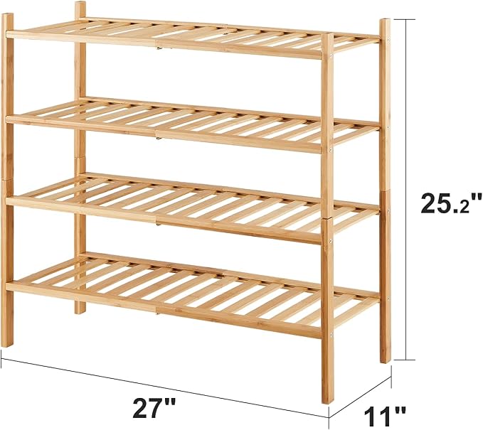 viewcare 4-Tier Bamboo Shoe Rack - Image 3