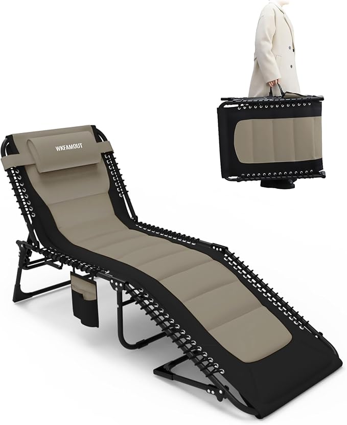 Outdoor Folding Lounge Chair Padded by WKFAMOUTCAMP