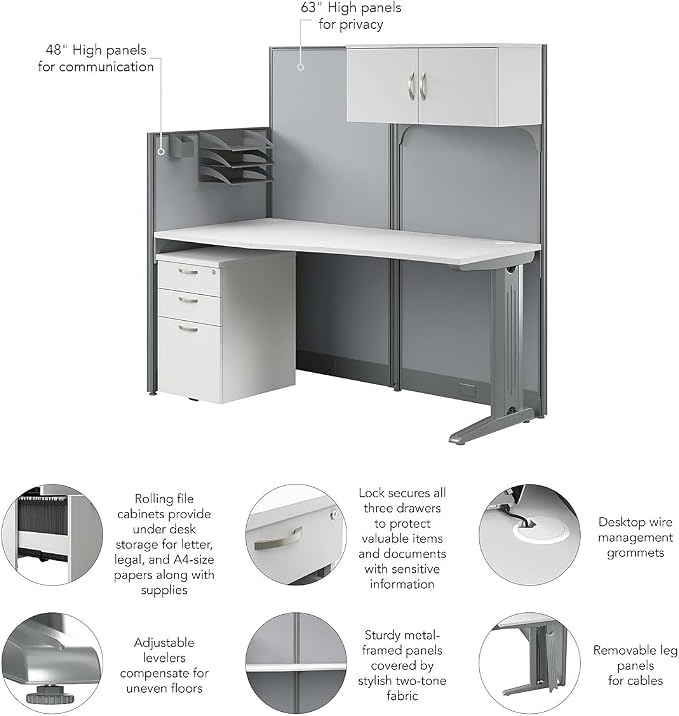 Bush Business Furniture Office in an Hour 65W Straight Cubicle Desk - Image 6