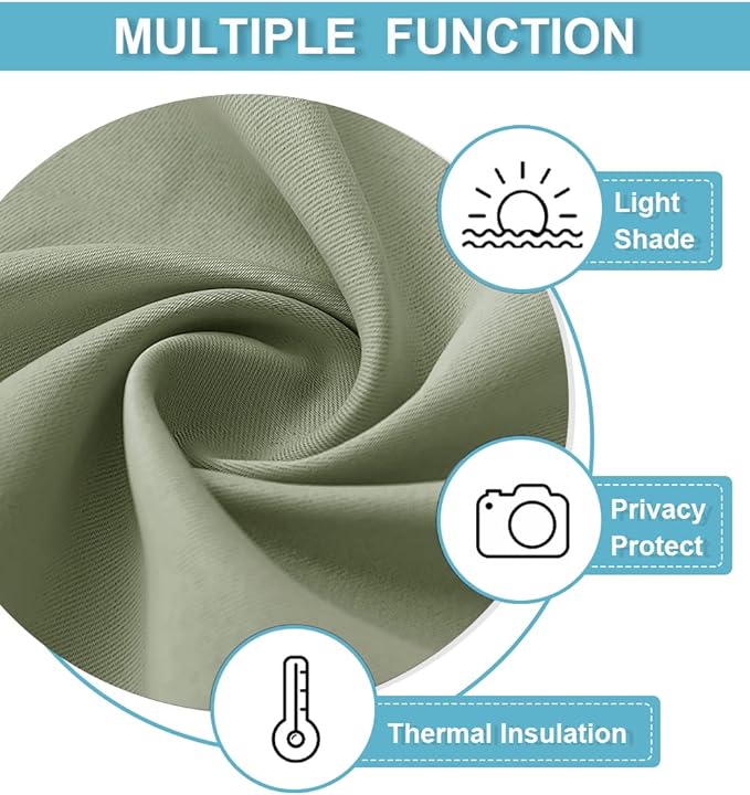 RYB HOME Blackout Curtains for Bedroom Living Room 72 inches Long, Thermal - Image 5