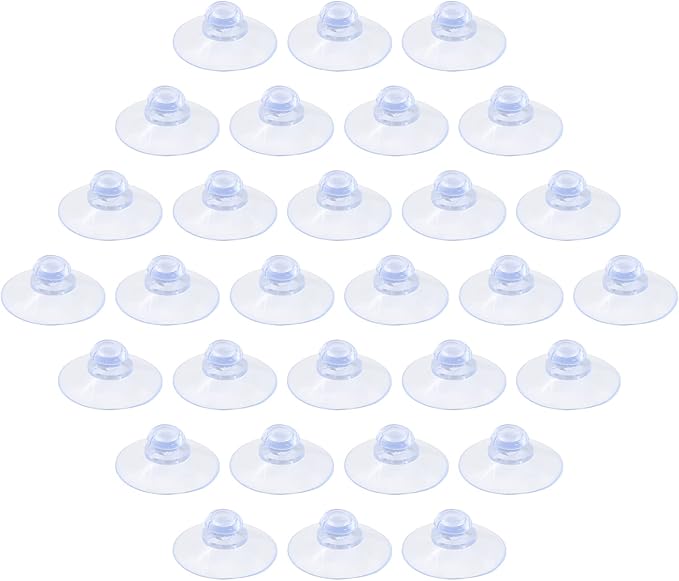 30 Pack Clear PVC Plastic Suction Cups, Anti-Collision, Transparent, Without by Qjaiune
