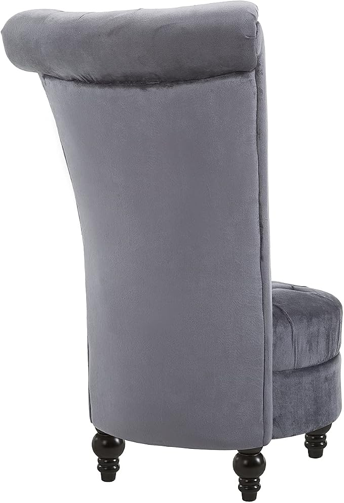 HOMCOM Retro High Back Armless Royal Accent Chair Fabric Upholstered Tufted Seat - Image 3