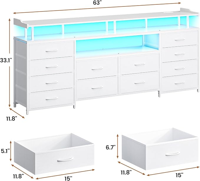 BTHFST 12 Drawers TV Stand Dresser - Image 6