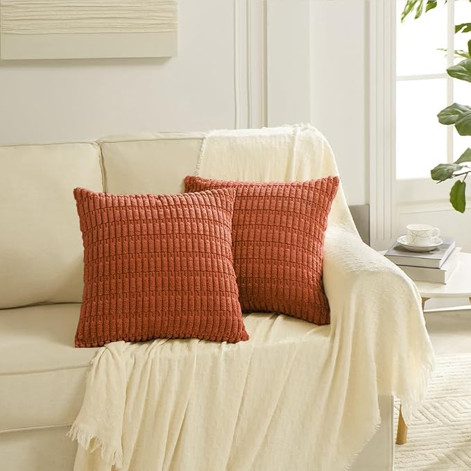 Fancy Homi 4 Packs Boho Burnt Orange Fall Decorative Throw Pillow Covers 22x22 - Image 6