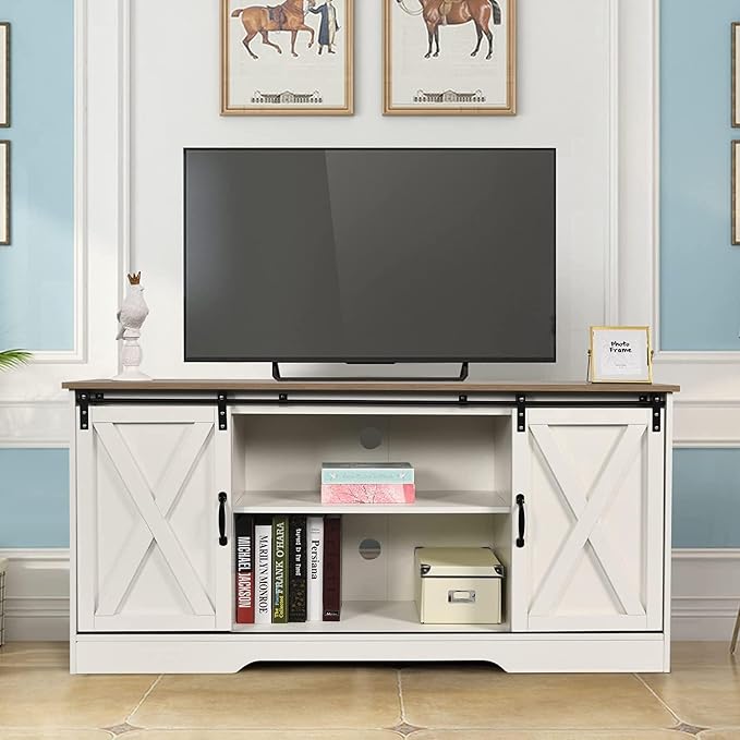 4 EVER WINNER TV Stand for 65 Inch TV for Living Room, Modern Farmhouse Barn - Image 5