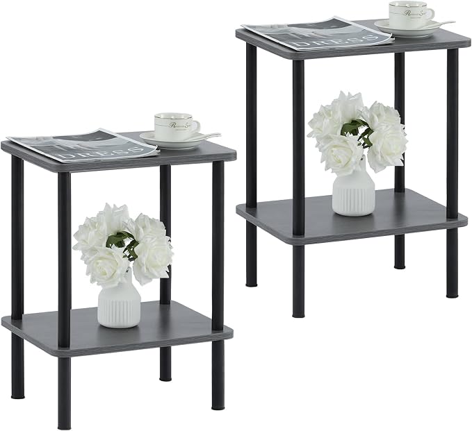 Apicizon 2 Tier End Table Set of 2, Boho Side Table by APICIZON
