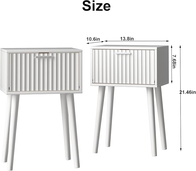 LAATOOREE Nightstands Set of 2, Small Side Table, Bedside Table - Image 3