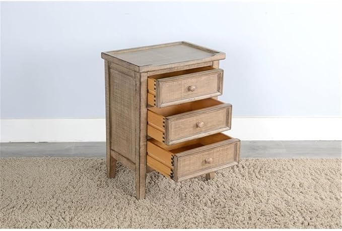 Sunny Designs Marina Nutmeg Beach Pebble Wood End Table - Image 3