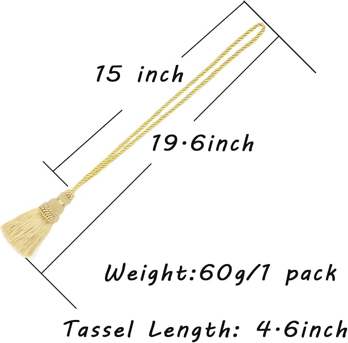 Fenghuangwu 4 Pack Curtain Tie Backs Rope Tassels - Image 2