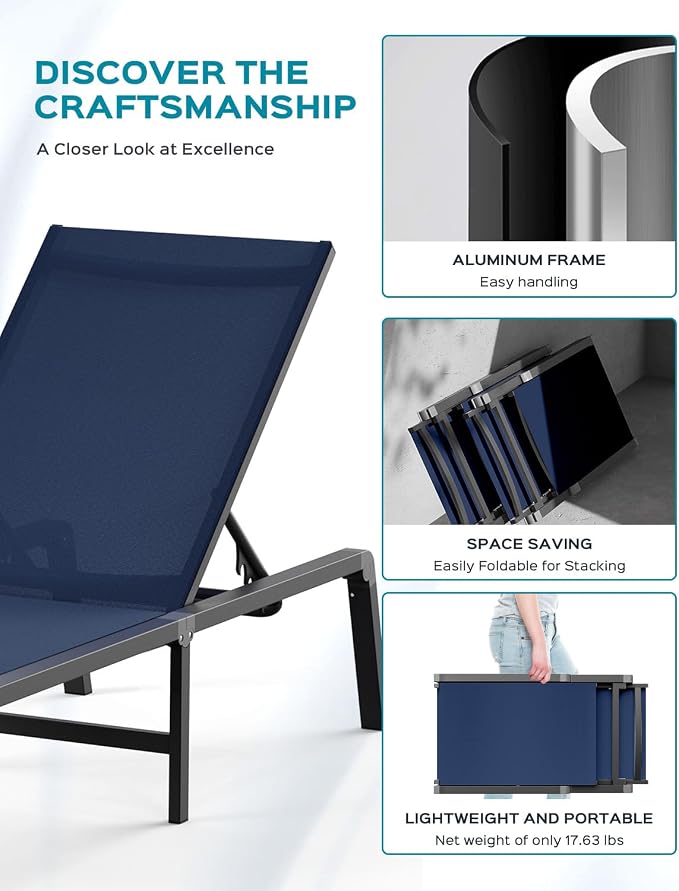 Aluminum Chaise Lounge Ourdoor - Image 5