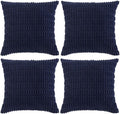 Fancy Homi 4 Packs Navy Blue Decorative Throw Pillow Covers 16x16 Inch by Fancy+Homi