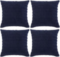 Fancy Homi 4 Packs Navy Blue Decorative Throw Pillow Covers 22x22 Inch by Fancy+Homi