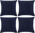 Fancy Homi 4 Packs Navy Blue Decorative Throw Pillow Covers 18x18 Inch by Fancy+Homi