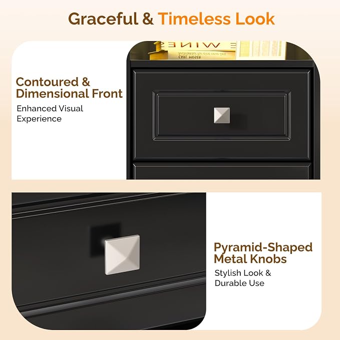 Bonnlo Black Nightstand Set of 2 - Image 6