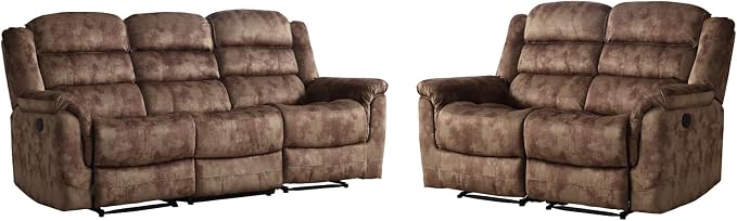 EBELLO 2 Pieces Reclining Couch Furniture Set, Overstuffed Reclining Loveseat - Image 8