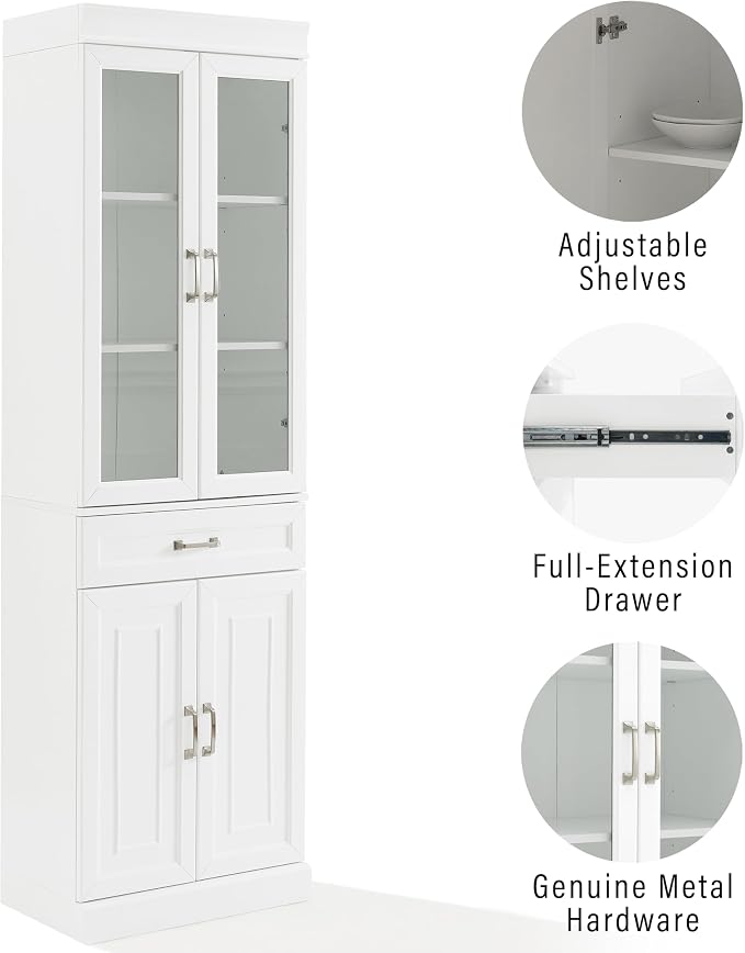 Crosley Furniture Stanton Glass Door Pantry Storage Cabinet - Image 6