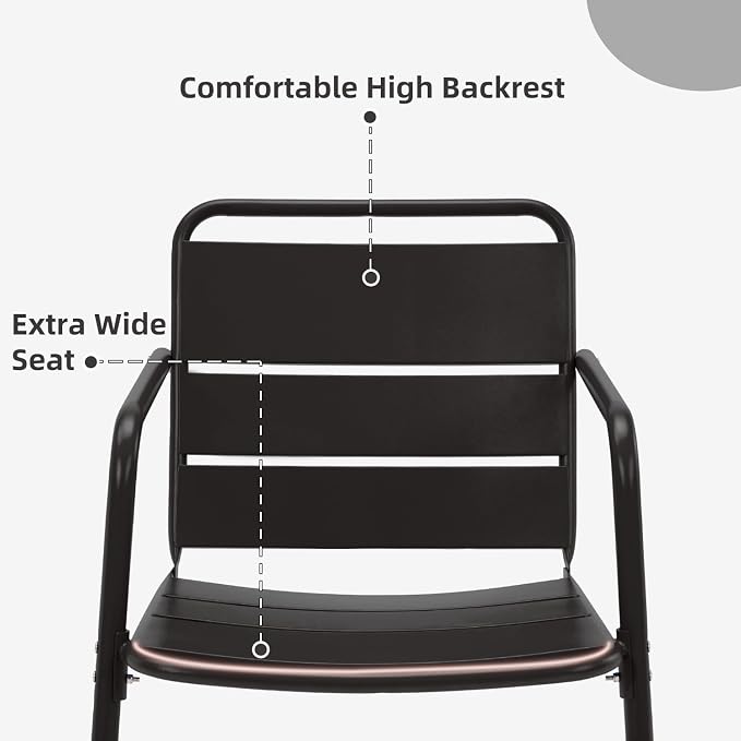 MELLCOM Patio Chairs Set of 2, Small Patio Furniture Set - Image 7