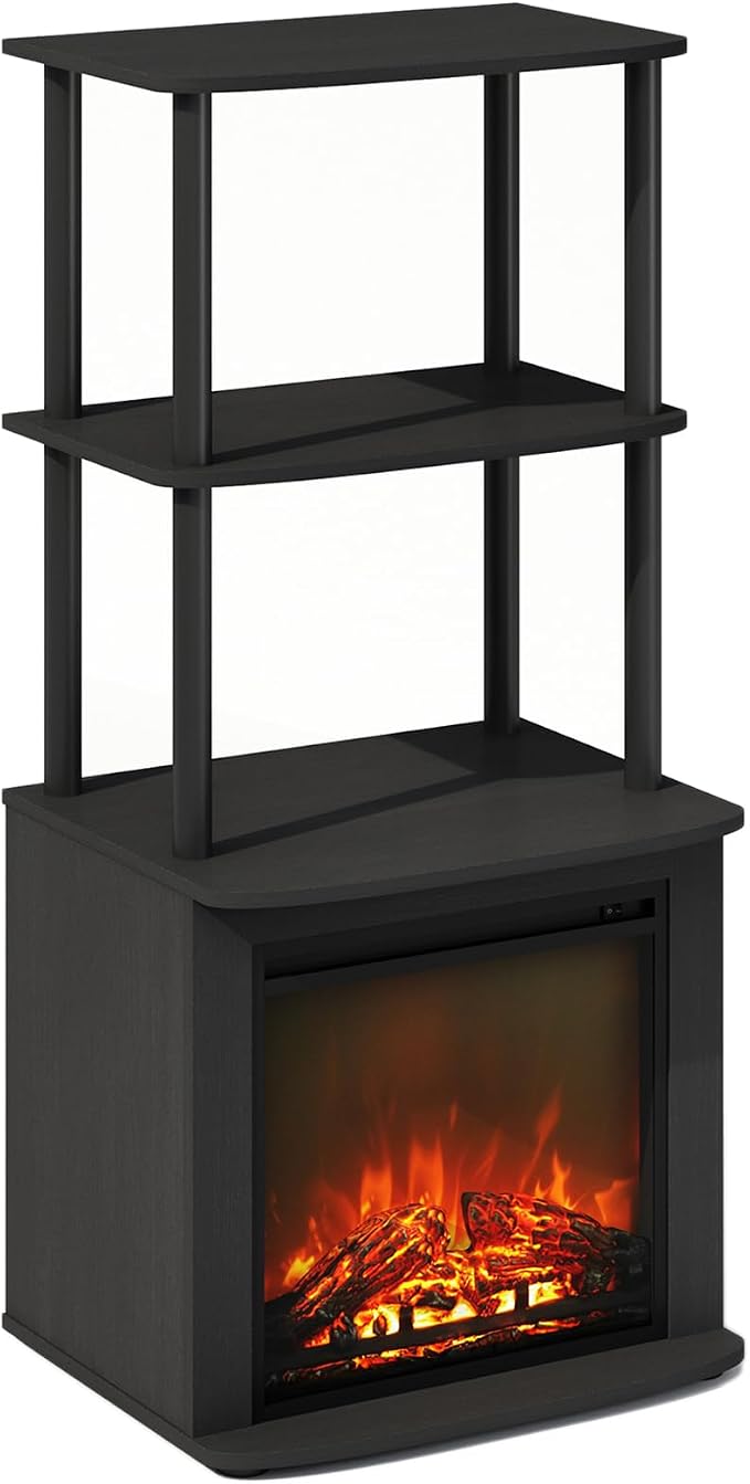 Furinno Turn-N-Tube Side Table, 3-Tier NO Heat Fireplace End Table by Furinno-FitsYourSpaceFitsYourBudget